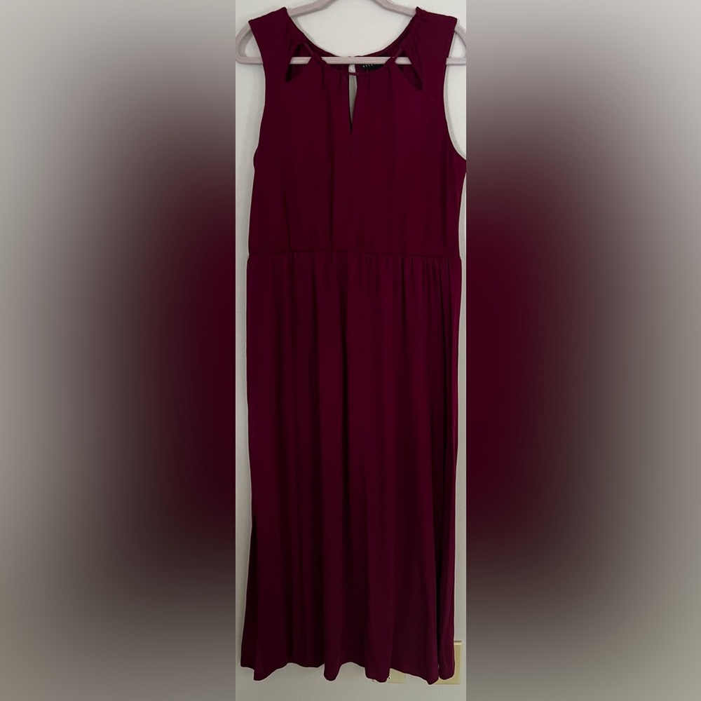 Raspberry colored long dress